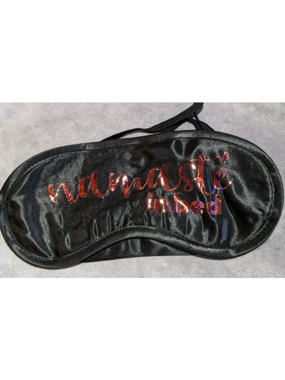 Coquette Namaste in Bed Black Satin Sleep Eye Mask
